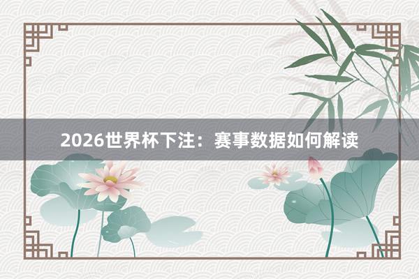 2026世界杯下注：赛事数据如何解读