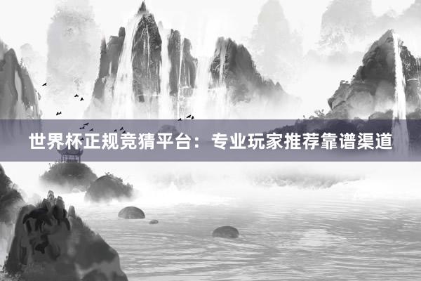 世界杯正规竞猜平台：专业玩家推荐靠谱渠道