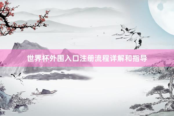 世界杯外围入口注册流程详解和指导