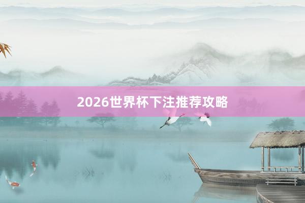 2026世界杯下注推荐攻略